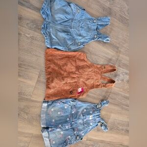 Bundle Of 3 Baby Overalls Good condition